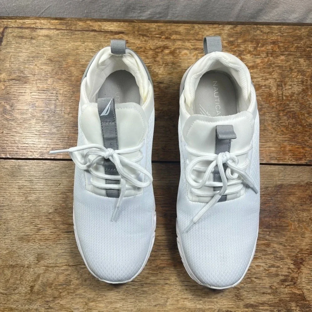 Nautica Chiatica Athletic Casual Sneakers, White & Gray, Women's 8.5